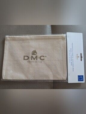 DMC Natural Beige Canvas Zipper Pouch NWT